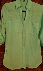 Light green Express button down blouse